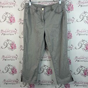 Tribal cropped capri pants silver grey slits on sides Stylish Gray Women's Pants